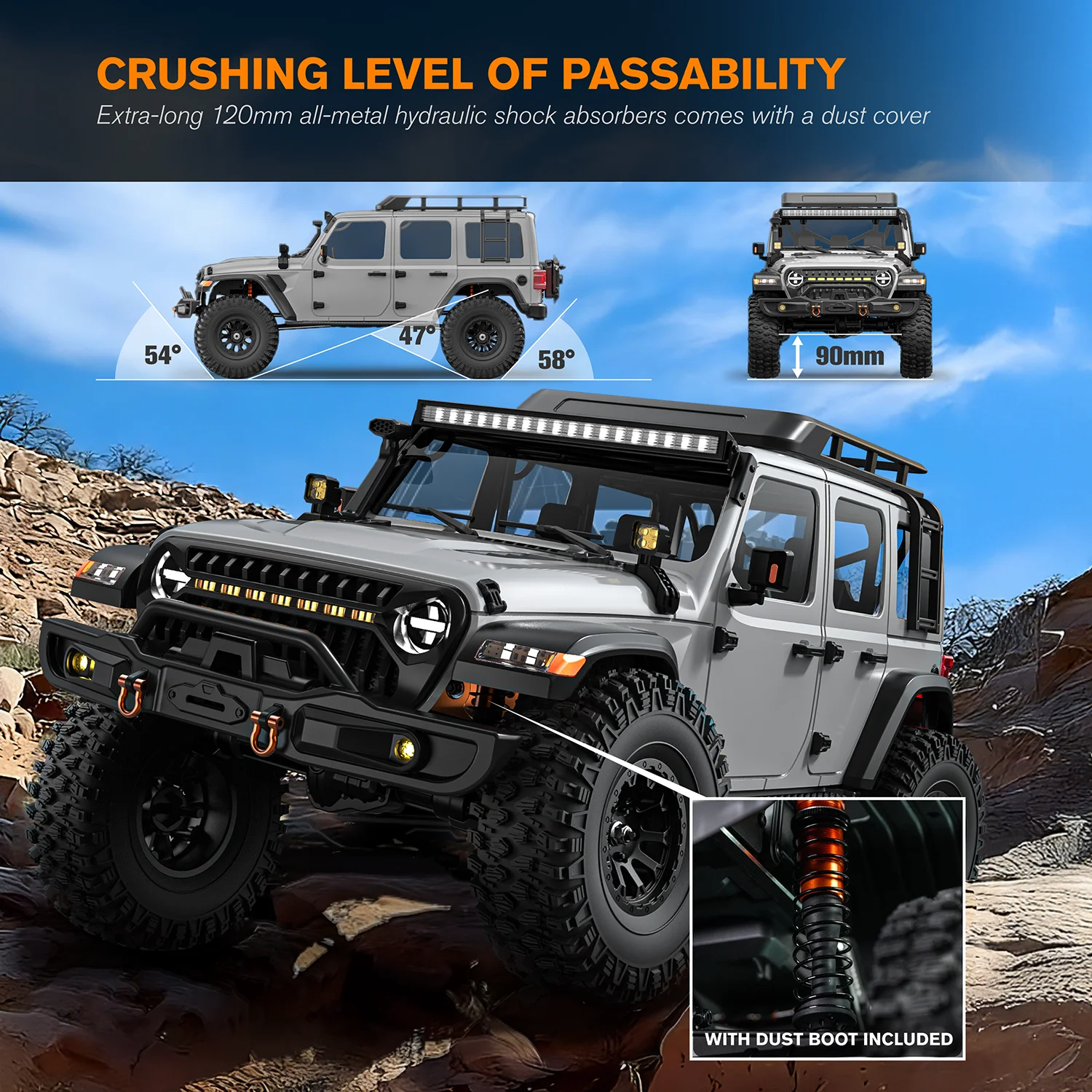 Rc Rock Crawler Rtr Brushless - MK07 V2 1/7 RC 전기 무선