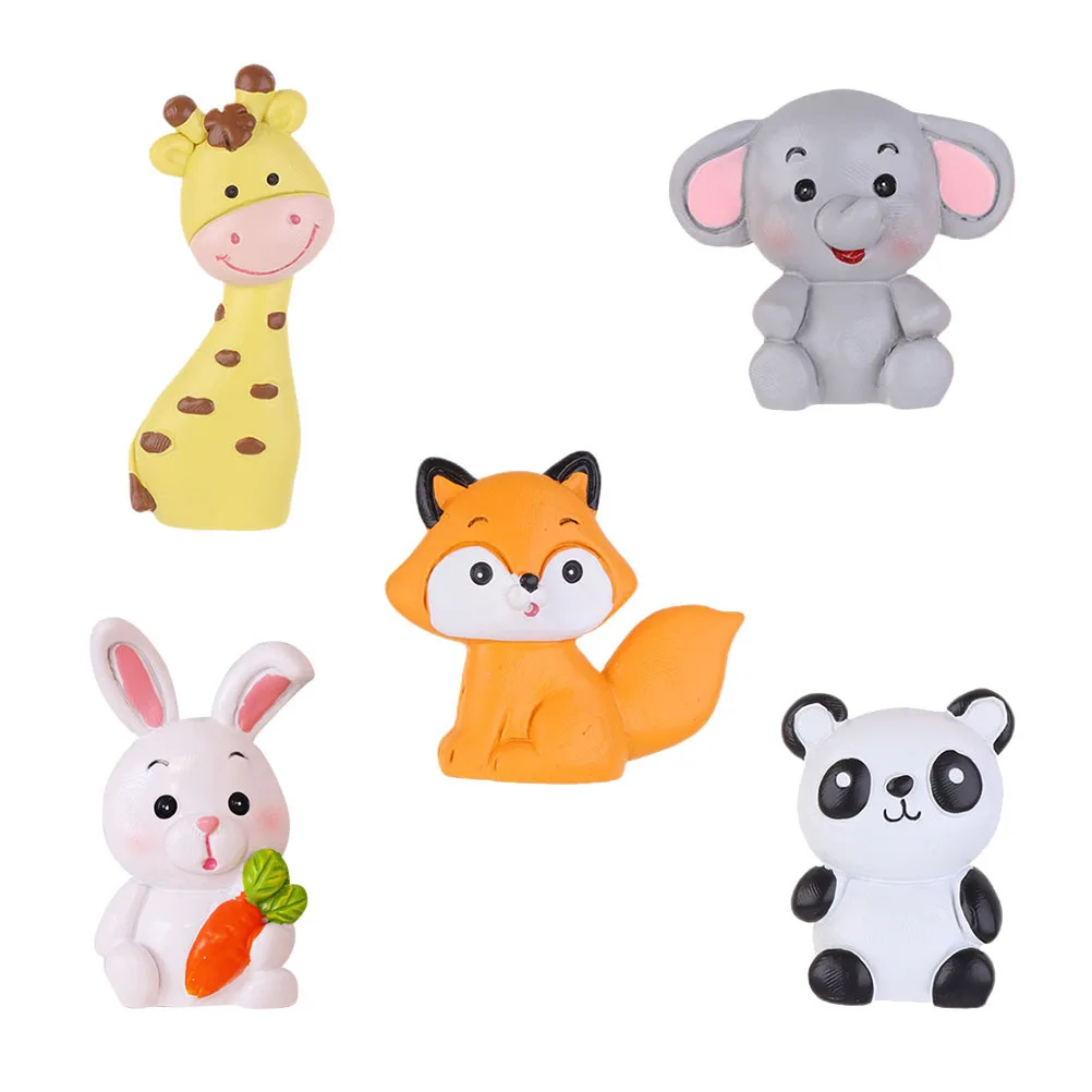 

5Pcs Birthday Cake Toppers Resin Cartoon Animal Pattern Decorative Cake Inserts Party Supplies Cupcake Decor Cupcake Decor