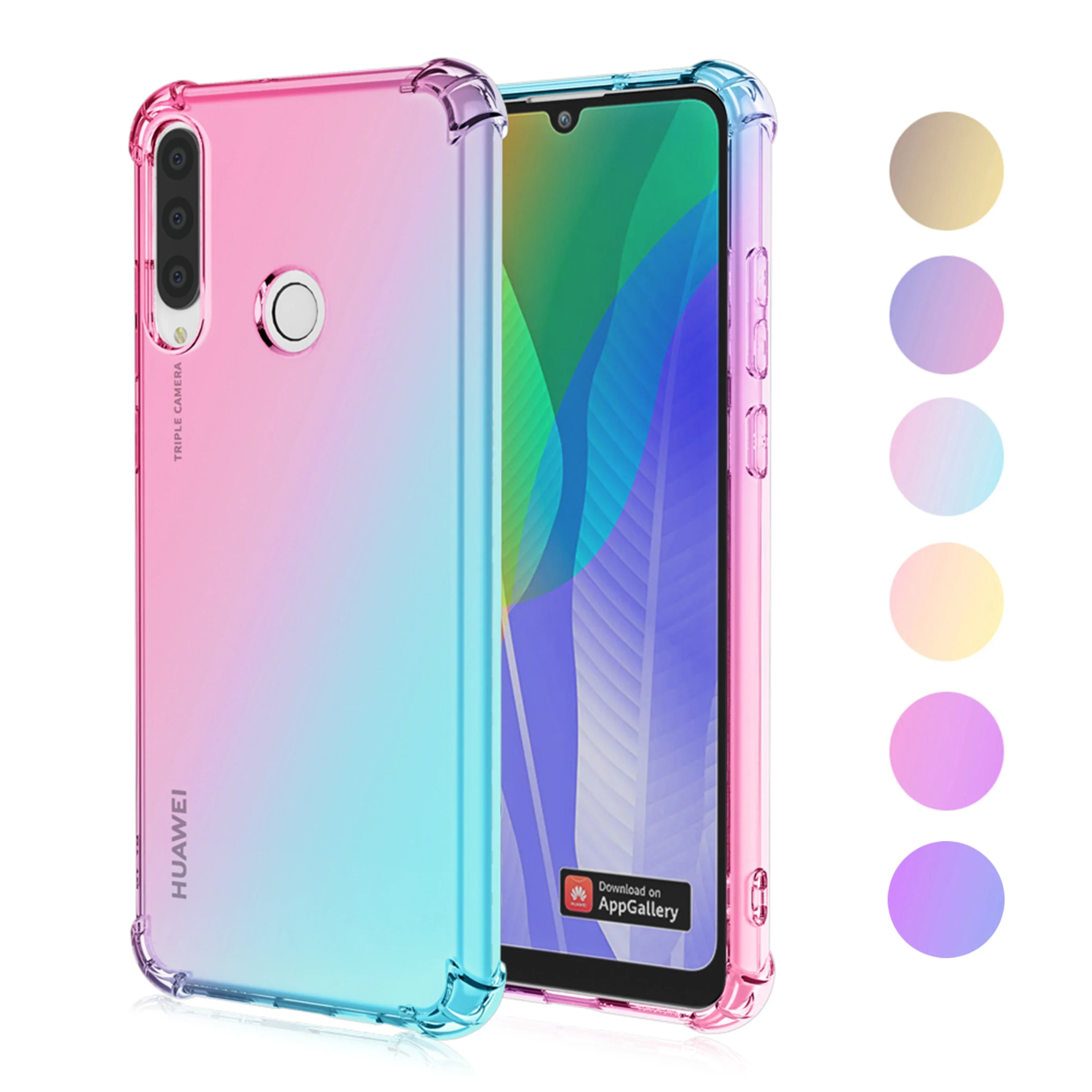 for Huawei Enjoy 9s 20 SE 20 Plus 5G Enjoy 60 Clear Case Cute Gradient Slim Anti Scratch Flexible TPU Shockproof Cover