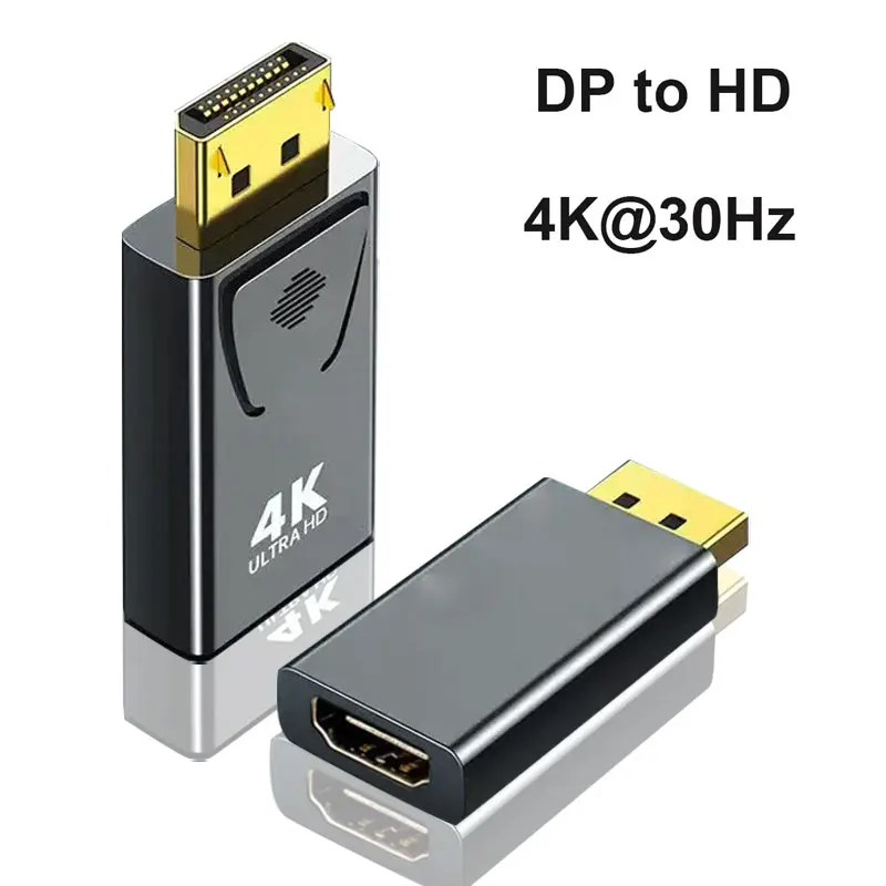 4K DP to HDMI-compatible Converter Displayport to 1080P HDTV Computer Monitor Audio Video Adapter