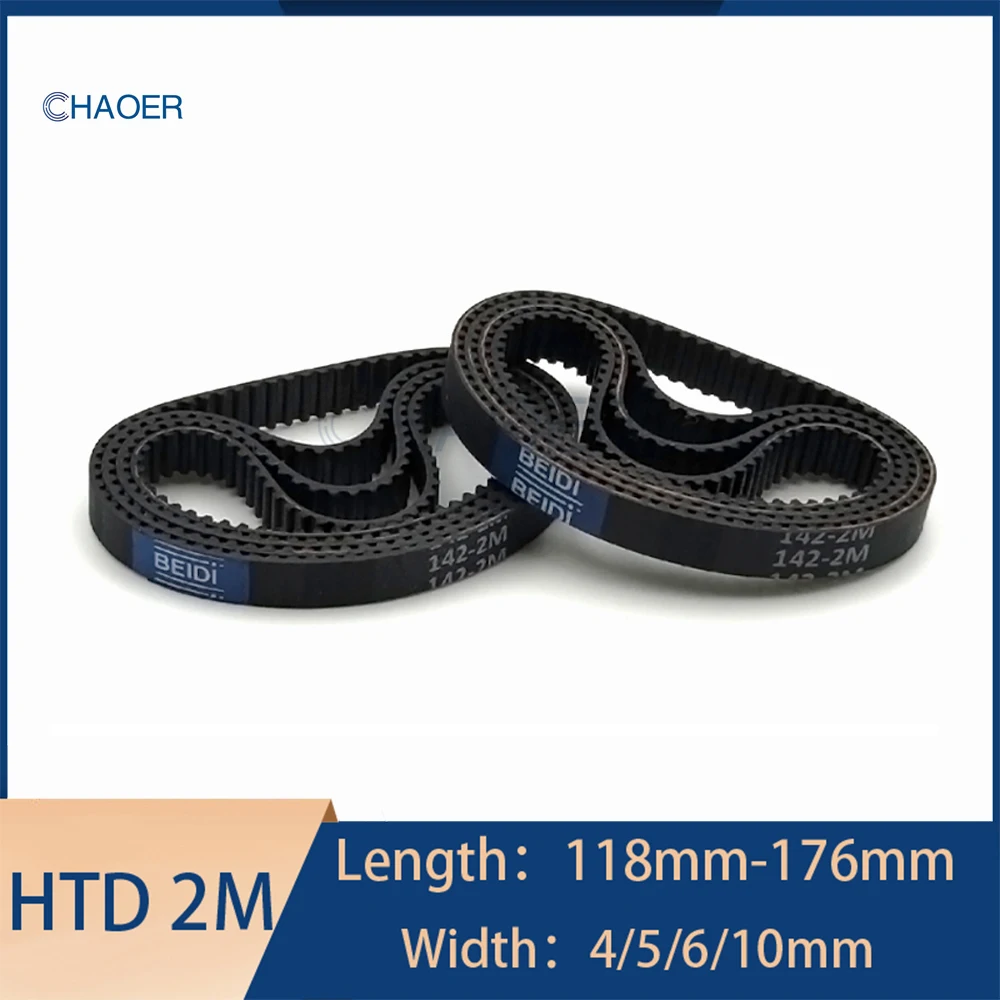 HTD 2M Rubber Timing Belt Length 118 120 126 130 136 142 150 156 160 162 164mm 2M Toothed Belt 2M-142 2M-150 Vacuum Cleaner Belt