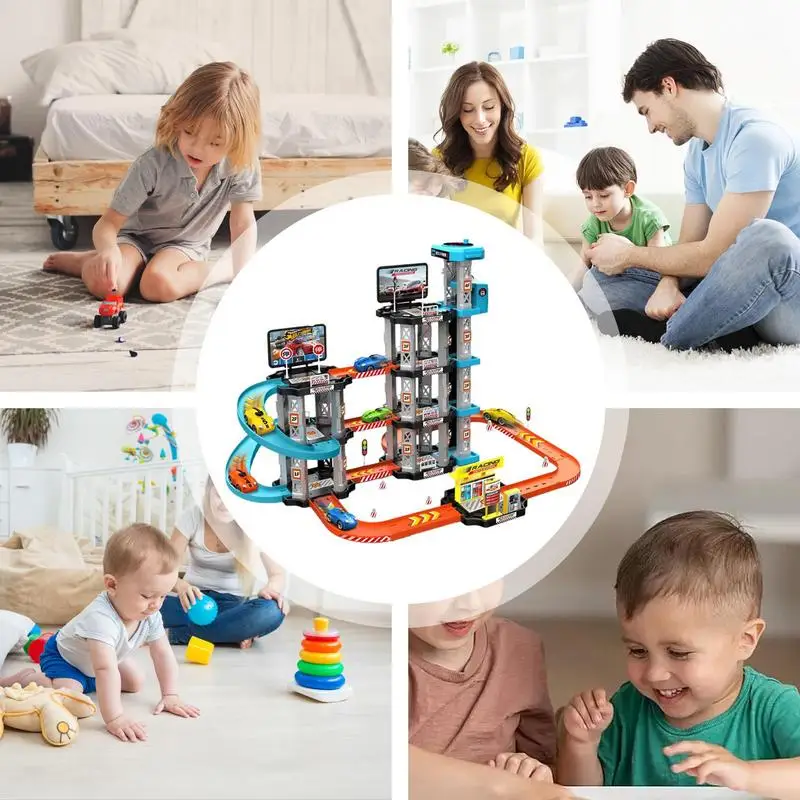 Boys Race Track Sets Racecar Track Toys Sets Preschool Car Games Vehicle Playsets Christmas Birthdays Gifts For Boys Girls