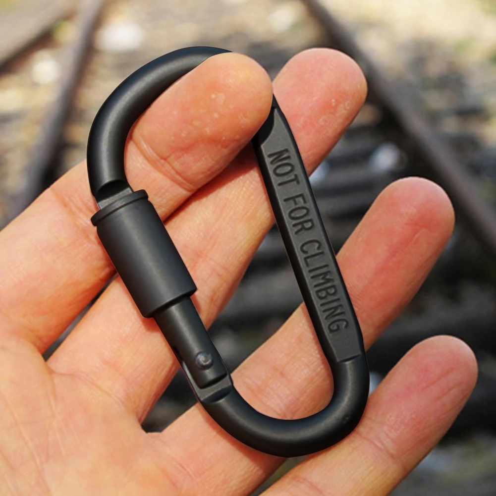 Hebilla de Montañismo para acampar, hebilla de bloqueo con Clip a presión en forma de D, gancho colgante multifuncional, accesorios de pesca y escalada
