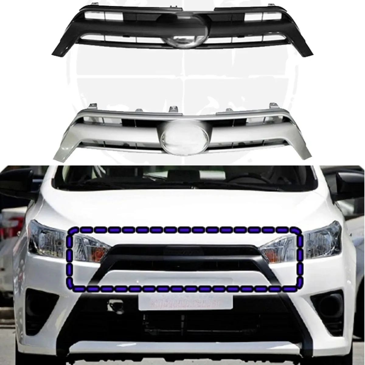 

For Toyota Yaris 2014-2016 Exterior Accessories Car Grille Bumper Grill Front Grill Front Bumper Grill Racing Grills Body Kit