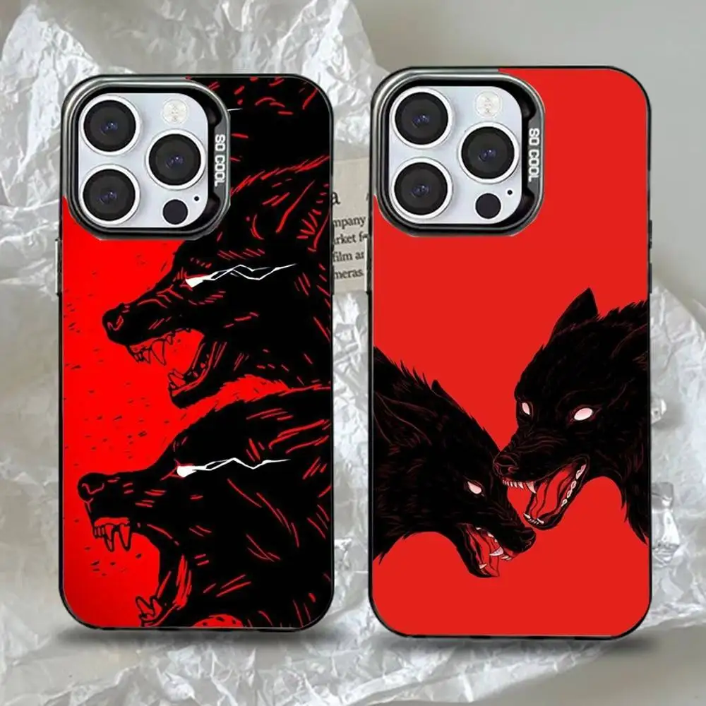 

Angry Animal Wolf Fierce Phone Case For iPhone 16,15,14,13,12,11,Pro,Max,Plus,Mini,XS,SE Anti Fall Black Matte Hard Bumper