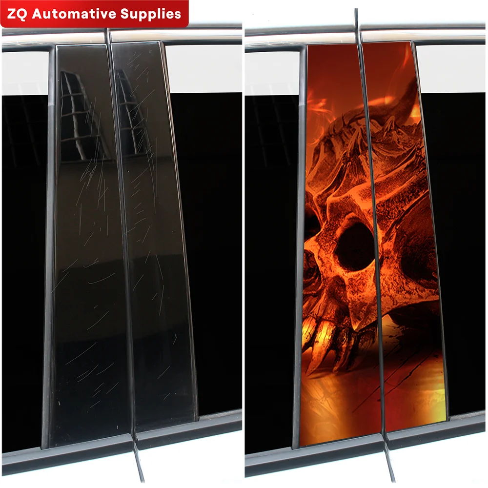 ملصقات سيارة جمجمة مقاومة للماء ، عمود ب أوتوماتيكي ، عمود مركزي ، زخرفة رعب ، خدوش تغطية ، شارات فينيل ، إكسسوارات سيارات