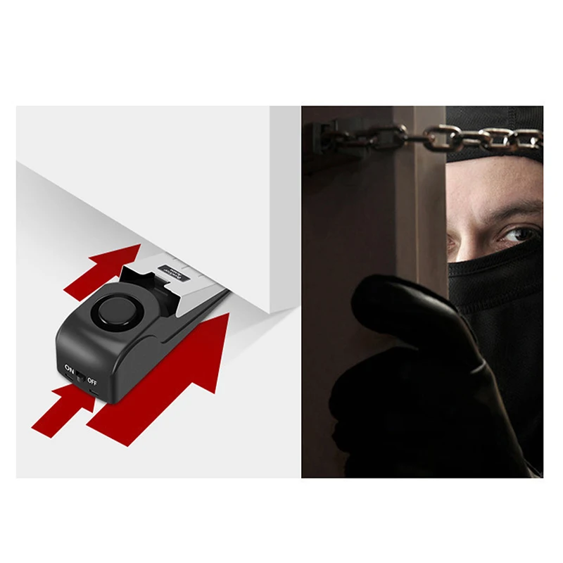 Беспроводной дверной стопор 120 дБ, система блокировки сигнализации, противоугонная система охранной остановки, домашняя клиновидная форма