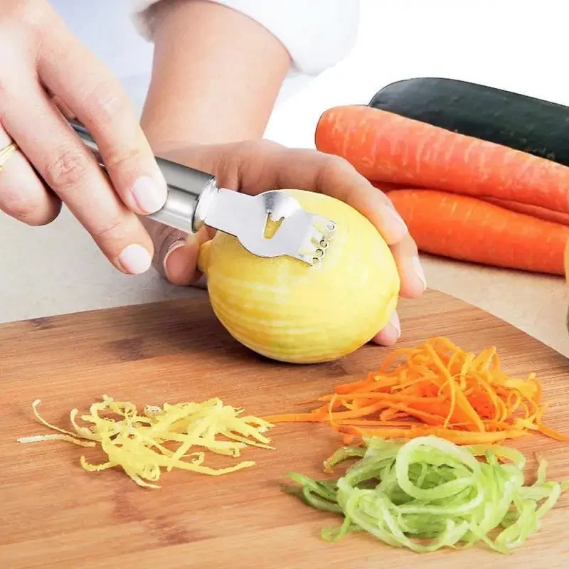 1pcs Stainless Steel Lemon Peeler Orange Fruit Citrus Zester Peeler Kitchen Bar Craft Stainless Steel Knife Peeling Tools view 5