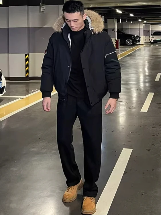 

Winter American New National Stand White Du down Wolf Tone Mountain Eagle down Jaet 200g Faux Fur Core Outerw...