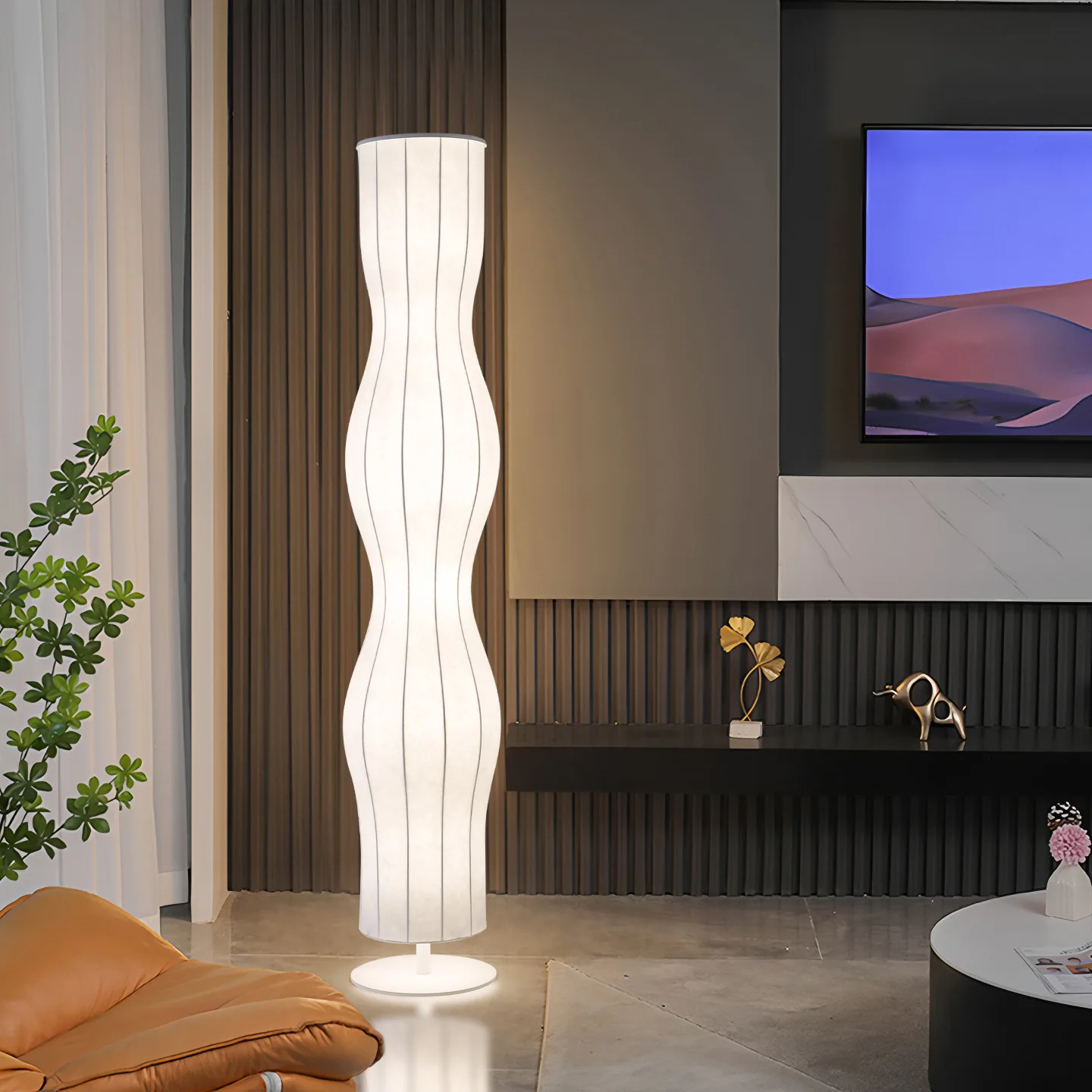 مصباح طاولة عمودي لغرفة النوم على الطراز الكريمي الفاخر