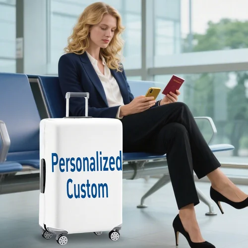 Imagen 2 del producto Funda de equipaje de nailon personalizable con nombre personalizado - Protector de equipaje de maleta elástica, organizador de bolso a prueba de polvo, adecuada para maletas de 18-32 pulgadas, equipaje de viaje, funda de equipaje personalizada, equipo de viaje elegante, personaliza con sus propios fotos y texto