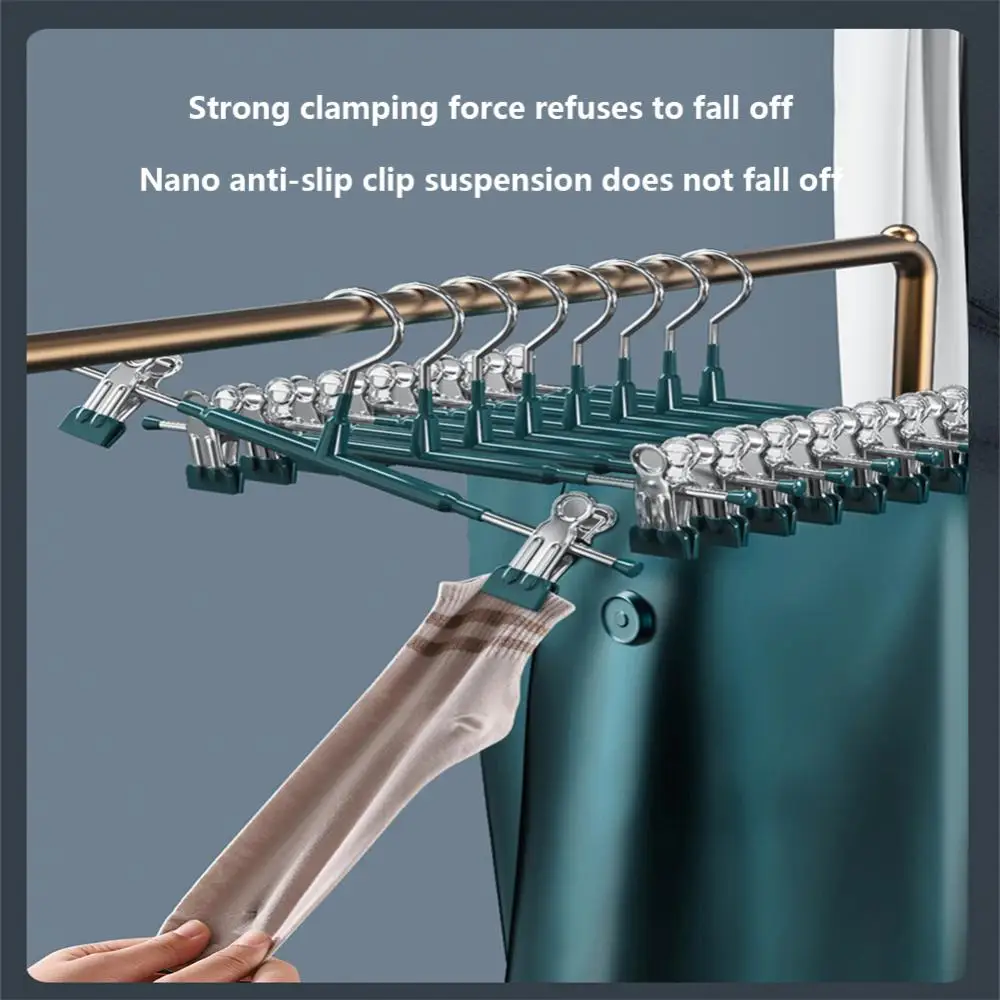 Dipped Plastic Pants Rack With Folding Hanger Space-saving Multi-function Household Accessories Storage Cloth Shelf