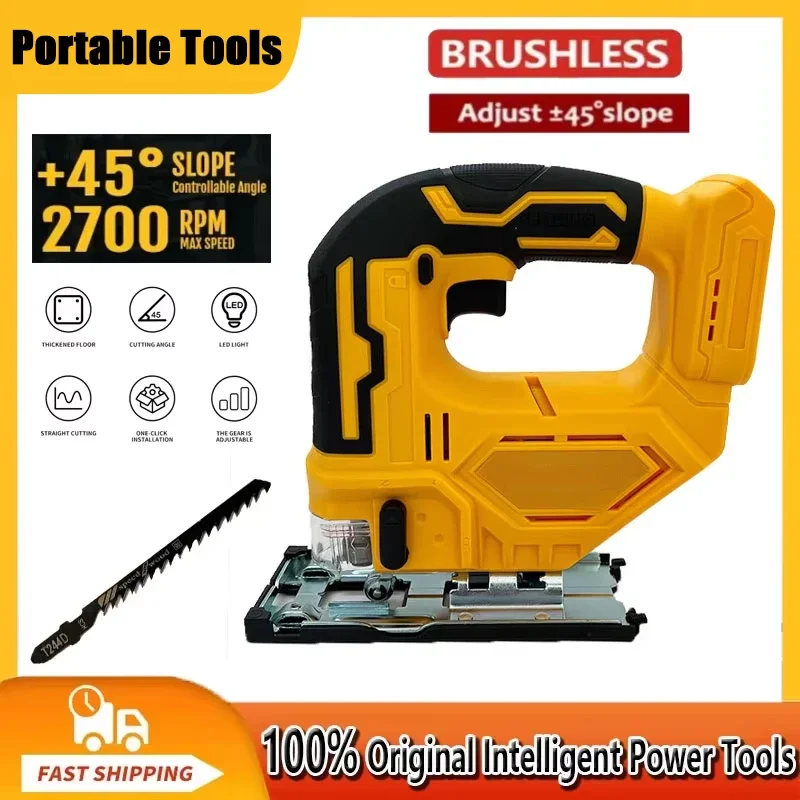 Fit Dewalt 2700RPM Brushless Curve Saw 20V Cordless Electric Jig Saw Portable Multifunction Adjustable Woodworking Power Tool
