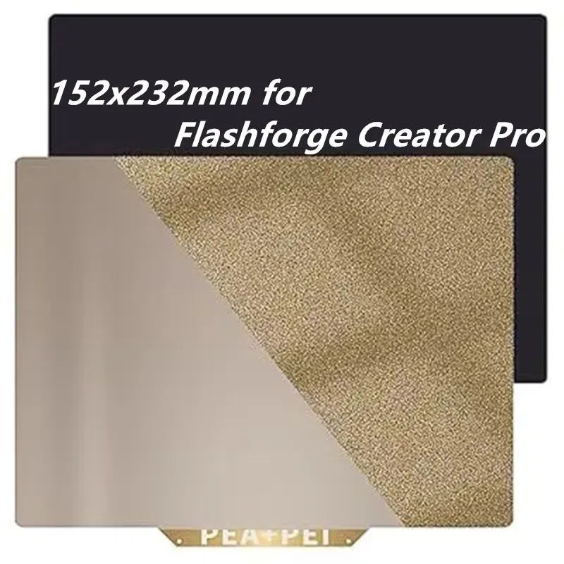 

ENERGETIC For Creator Pro PEI Build Plate 152x232mm Double Sided Textured PEI+Smooth PEA Spring Steel Sheet for Dreamer/Inventor