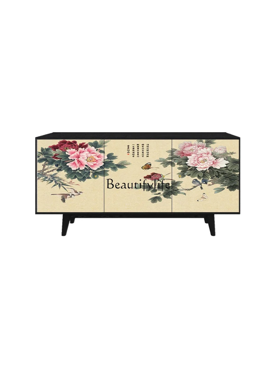 

New Chinese Custom Home Cabinet Antique Storage Organizer Entrance Cabinet Living Room Partition Modern