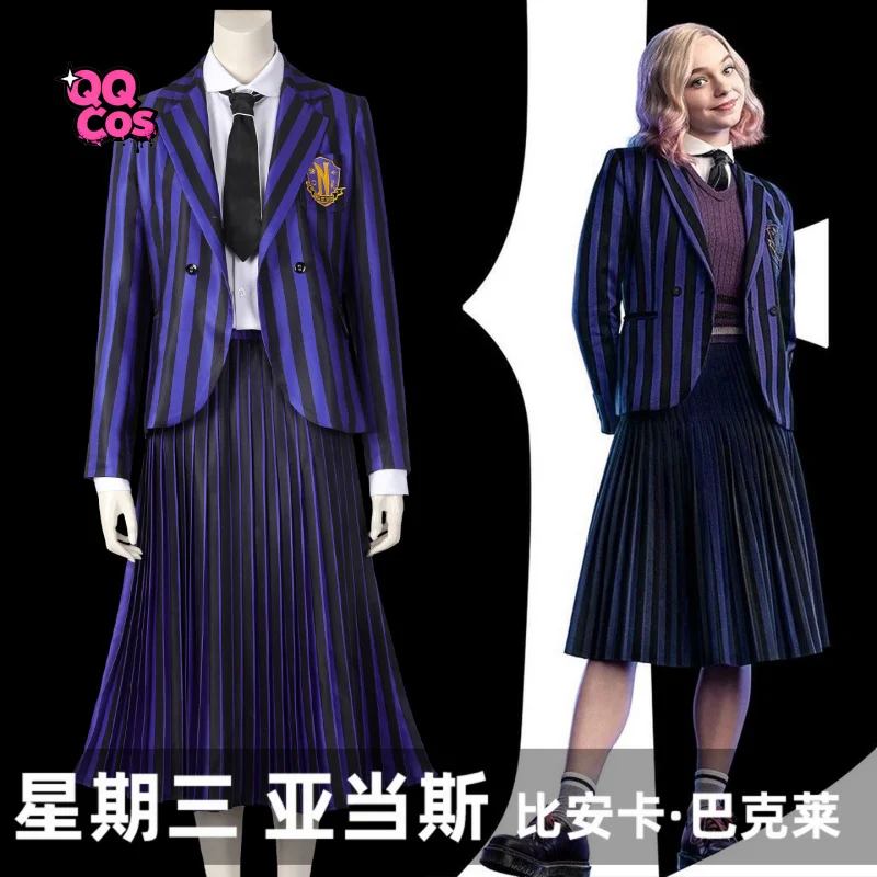 Disfraz de miércoles Bianca Barclay, disfraz de Halloween, carnaval, fiesta, Navidad, juego de rol, ropa QQ Cos