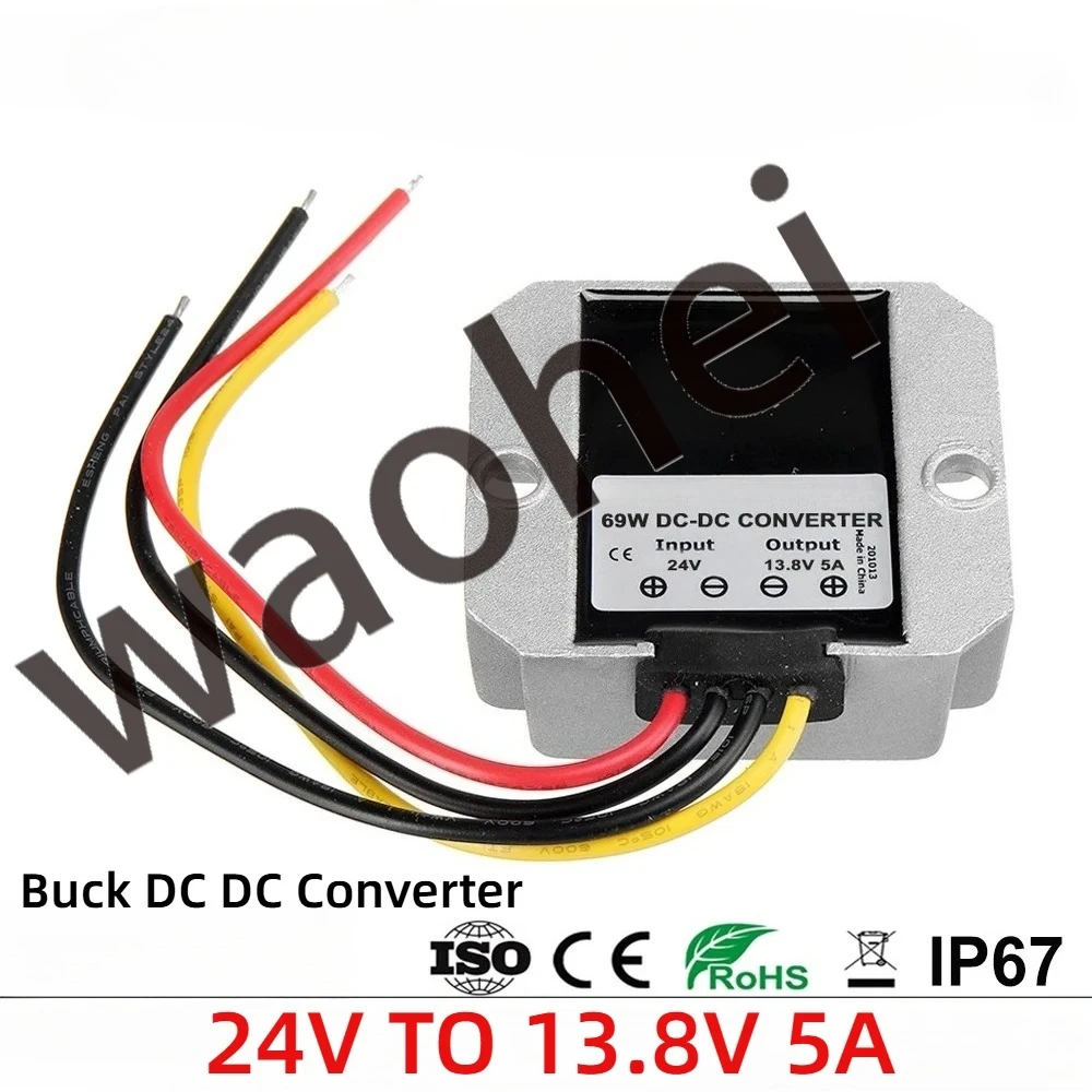 24V to 13.8V 10A 20A 30A 40A 5A 50A 60A DC-DC Converter Step Down 24 Volt to 13.8 Volt Buck Regulator Voltage Transformer Module