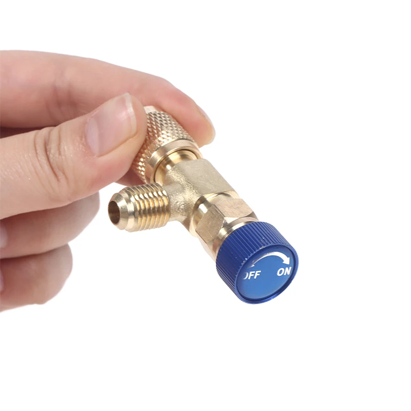 Imagem -02 - Condicionado Safety Valve Adapter Refrigeração Carregamento Adaptador de Cobre Fitting Tools R410a R22 Novo 1pc ar