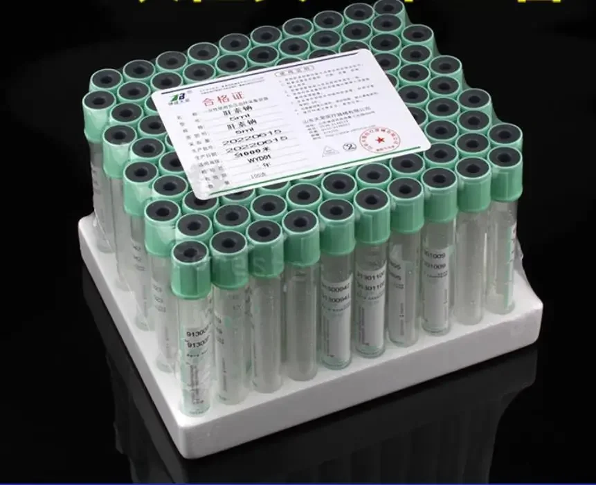 100pcs Disposable Laboratory Vacuum Blood Collection Tubes Heparin Sodium Veterinary Sterile Vacuum PT Coagulation Blood Tube