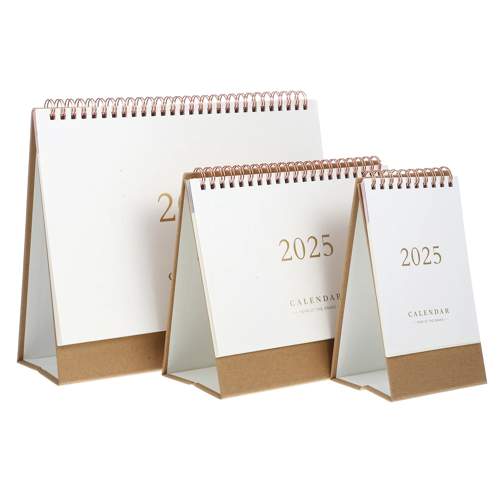 3Pcs 2025 Desktop Calendar 12-Month Standing Flip Calendar Student Stationery Monthly Planner Desk Accessories for Office