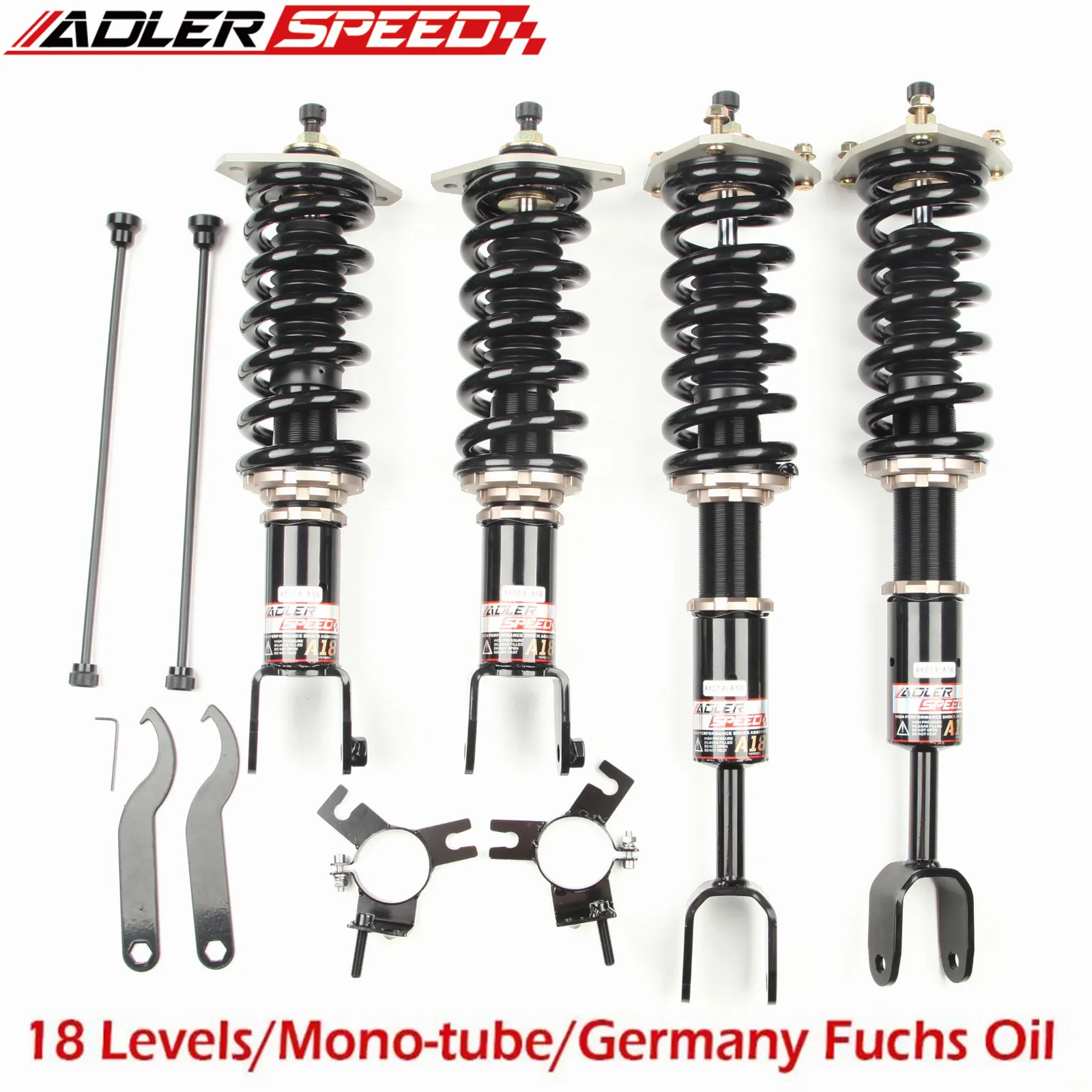 

ADLERSPEED 18 Way Coilovers Lowering Suspension Kit For 03-09 Infiniti G35 Nissan 350Z VQ35 3.5L Adjustable Height