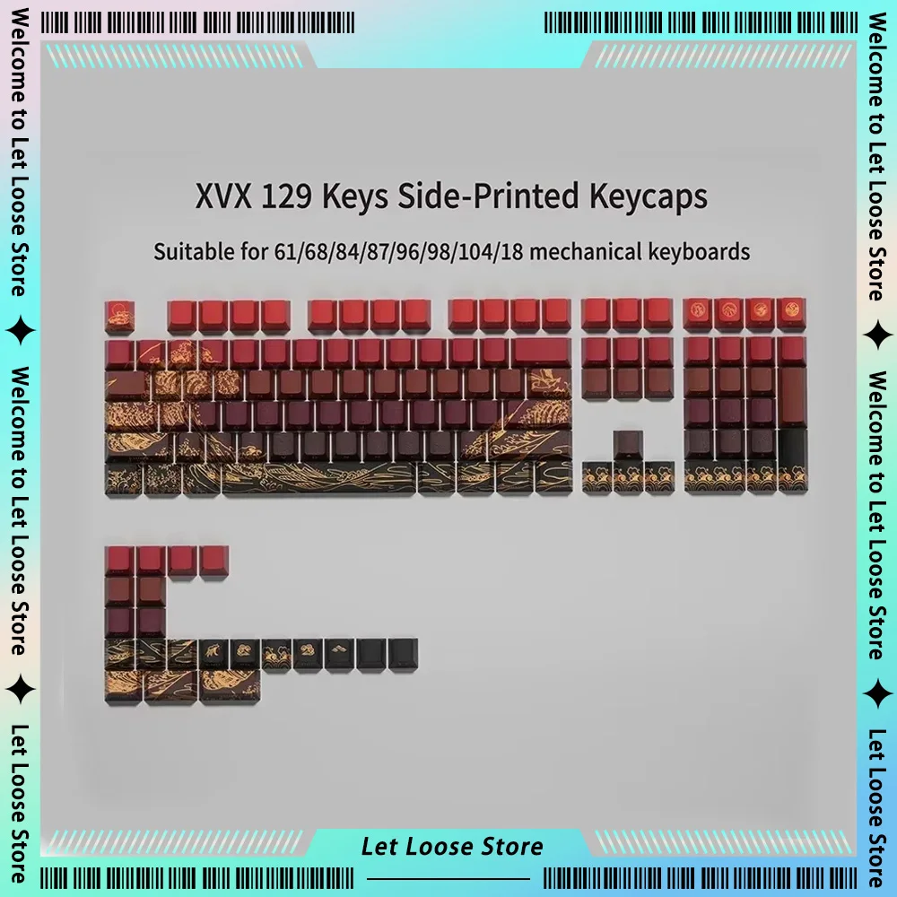 XVX Mechanical Keyboard Keycaps esports office keyboard accessories PBT keycaps five-sided dye side printing personalized keycap