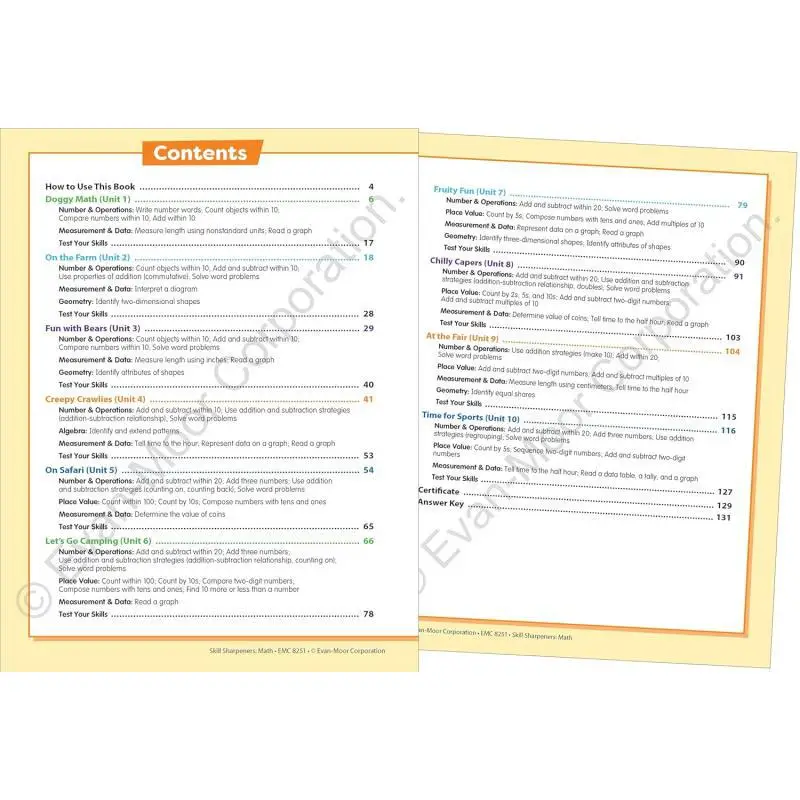 مبراة المهارات الرياضيات الصف 1 2021 الطبعة المنقحة EvanMoor EvanMoor 9781629389868 كتاب