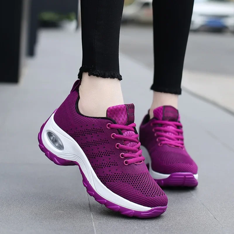 Woman Sneakers Fashion Casual Shoes Summer Air Cushion Mesh Female Shoes Comfortable Breathable Heightening Sneakers for Women