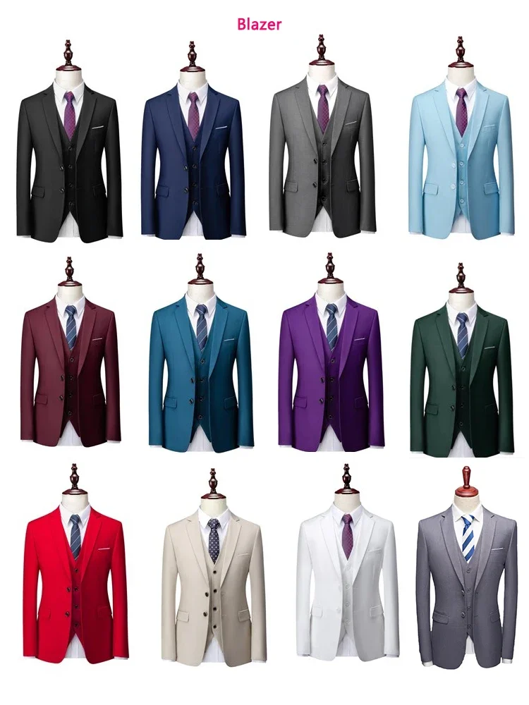 13 Color S-6XL Male Blazer Solid Color Classic Formal Business Men\'s Suit Jacket Groom Groomsmen Wedding Dress Party Social Coat