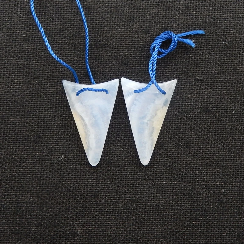 

Blue Lace Agate Double Holes Earring Beads for Jewelry Making, Handmade Natural Stones, Stones for Jewelry Making Supplies