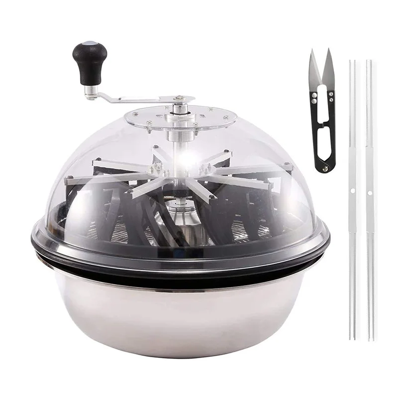 เครื่องตัดแต่งใบกัญชาขนาด 13/16/19/24 นิ้ว พร้อมโดมใสมองเห็นได้ชัด ใบมีดสแตนเลสคมกริบ สำหรับการตัดแบบหมุน กล่องเกียร์โลหะแข็ง