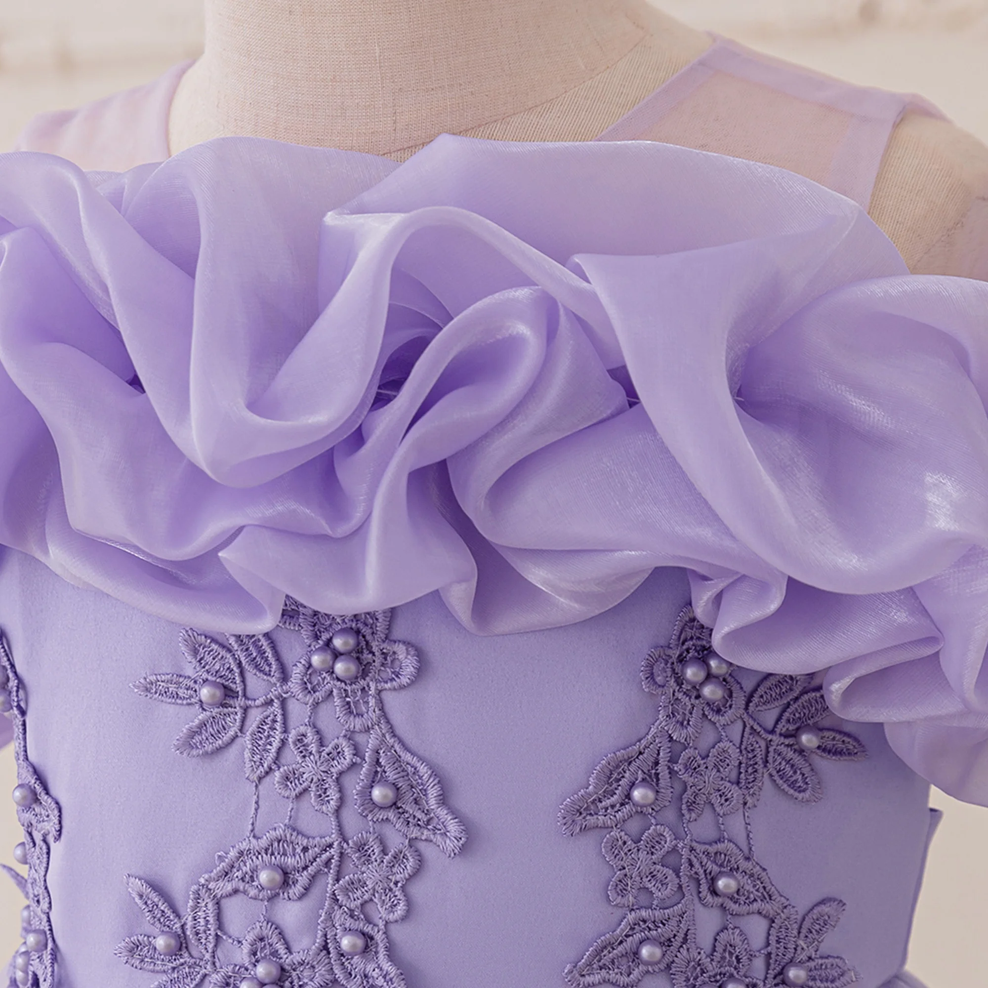 فساتين أنيقة لحفلات وصيفات العروس على شكل زهرة لحفلات الزفاف الرسمية وأعياد الميلاد فستان الأميرة للفتيات من التول لحفلات التخرج وأعياد الميلاد