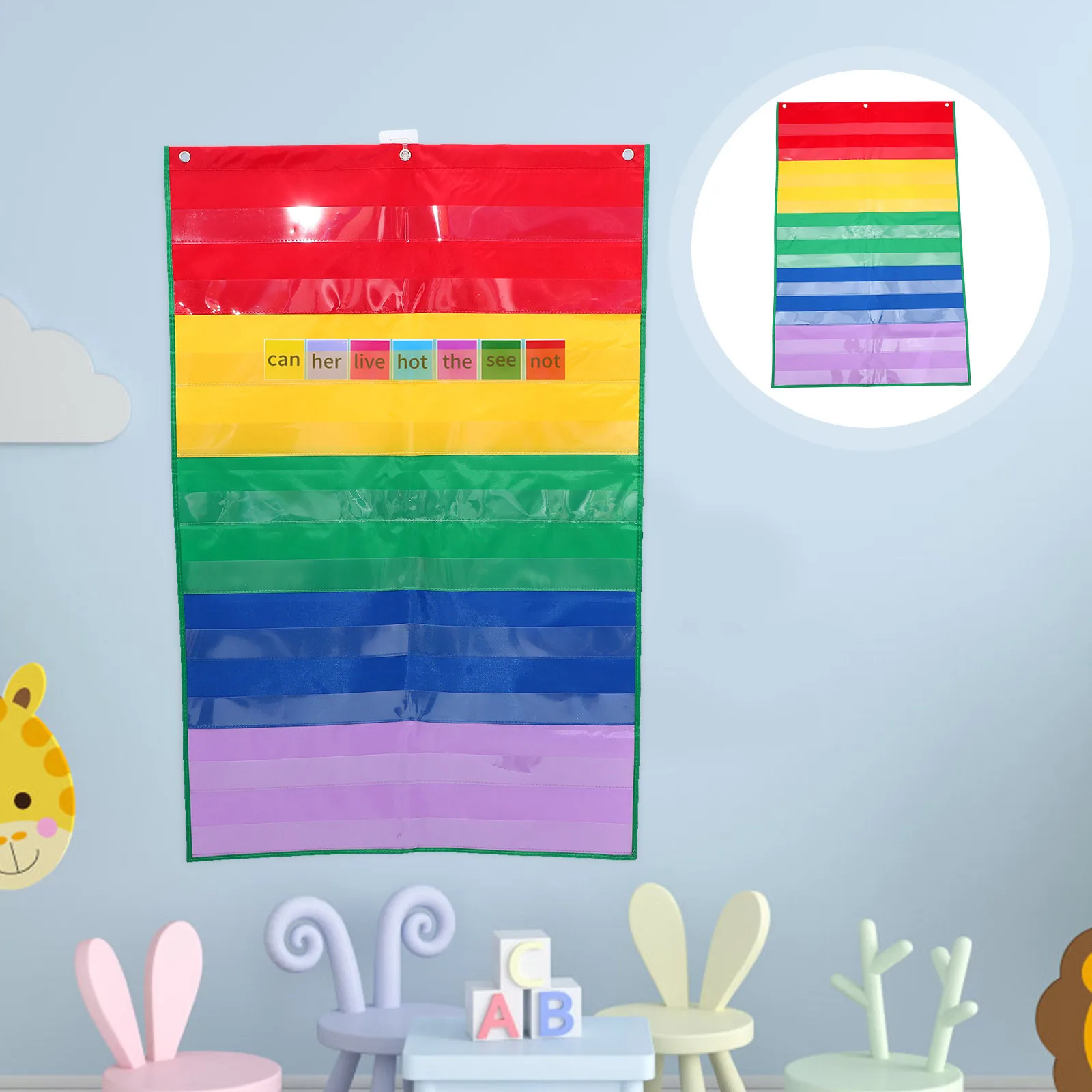 

Schedule Hanging Bag Class Pocket Chart Jewelry Classroom Organizer Cards Pvc Wall