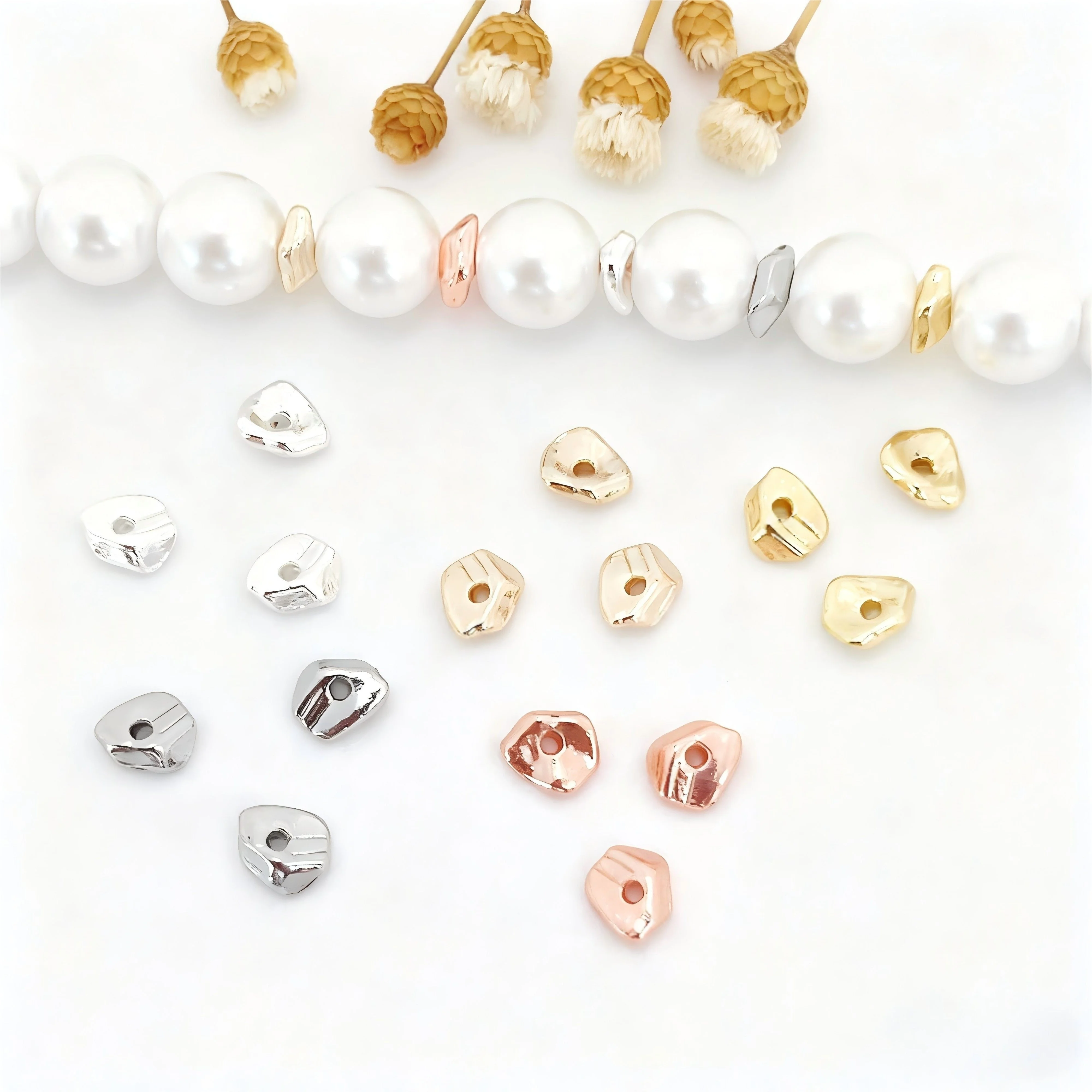 

30 шт. позолоченные медные жемчужные ожерелья, браслет-разделитель, аксессуары из бисера, барокко, сделай сам, материалы для изготовления ювелирных изделий, оптовая продажа