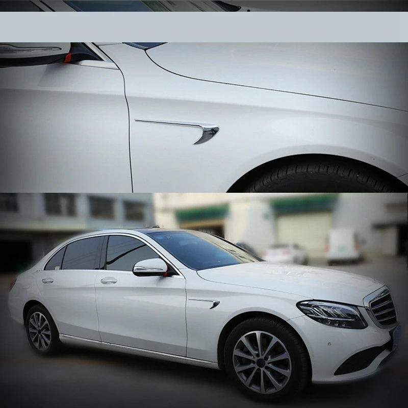 Side Fender Trim carro para Mercedes Benz, E Classe W213 Classe C W205, Refit E63S, AMG Acessórios, preto, 2pcs