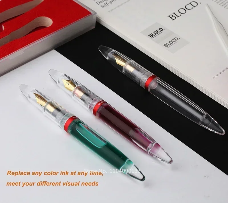 

Majohn M2 Dropper Fountain Pen Fully Transparent Large-Capacity Ink Storing Iridium Point 0.38/0.5mm Writing Gift Set