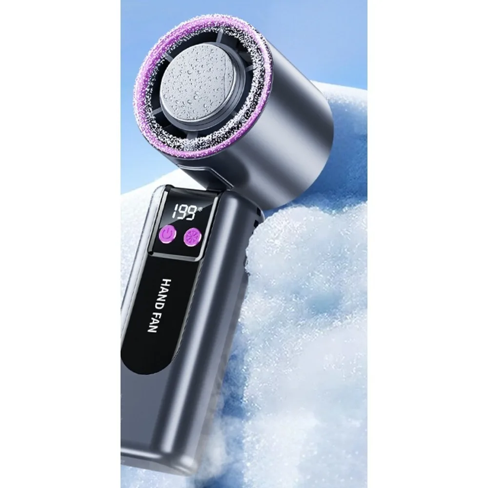 

New Ice Compressed High-speed Semiconductor Handheld Fan Portable Charging Folding Small Refreshing Cooling Is Small Exquisite