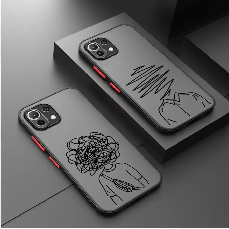 حافظة Lines Messy Matchman لهاتف Xiaomi Mi 11T 12X 12T 11T Pro 11 Lite غطاء ناعم