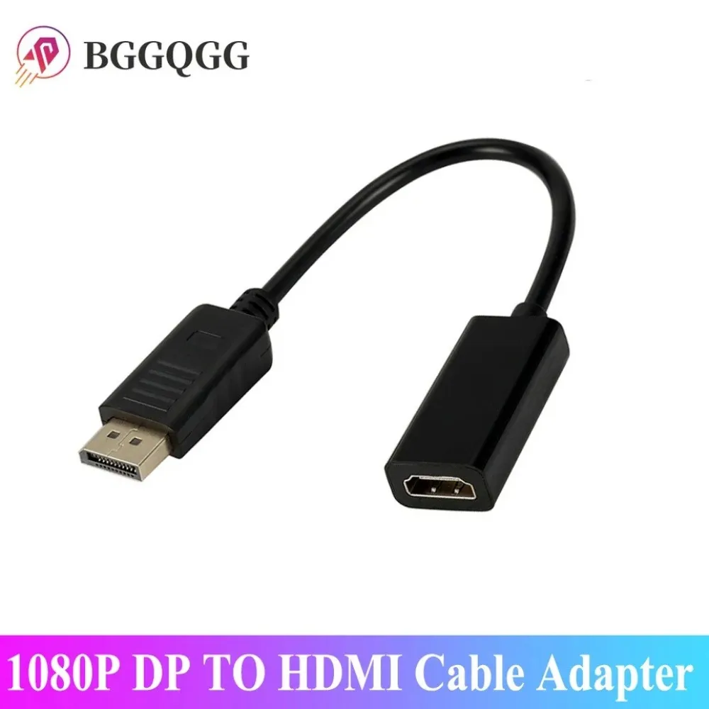 

BGGQGG Male To Female DP TO HDMI Converter 1080P DP TO HDMI Cable Adapter DisplayPort for PC Laptop HDTV Project DP HDMI