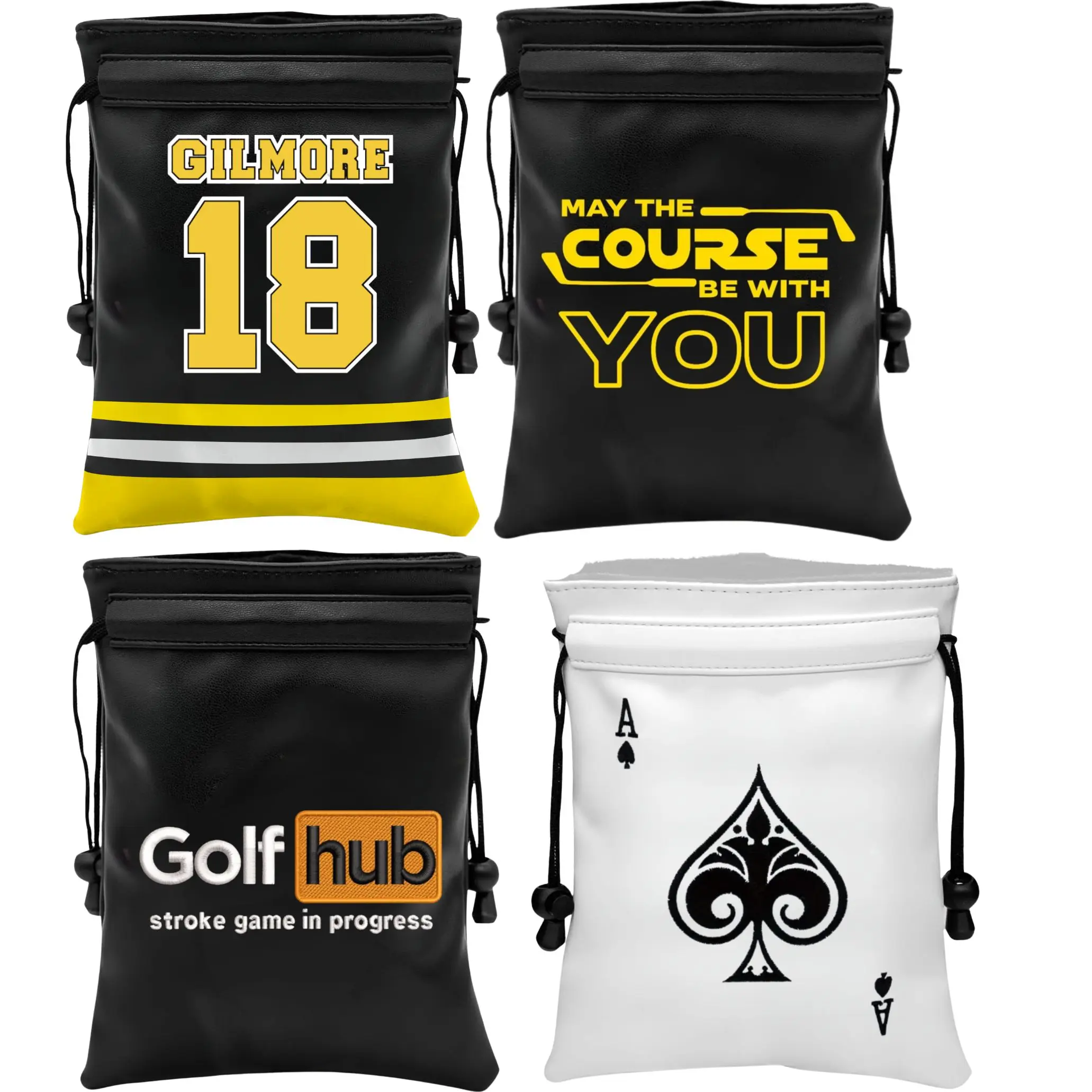 Golf Tee Pouch with Drawstring, Golf Ball Handbag Portable Golf Accessories for Men WomenUnique Gift for Valentines DayChristmas