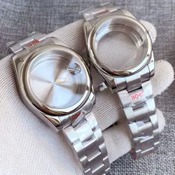 200M Diver Case Polished Round Bezel 36mm 39mm Watch Case fit NH35 NH36 NH34 ETA 2824 PT5000 Sapphire Glass Steel Bracelet