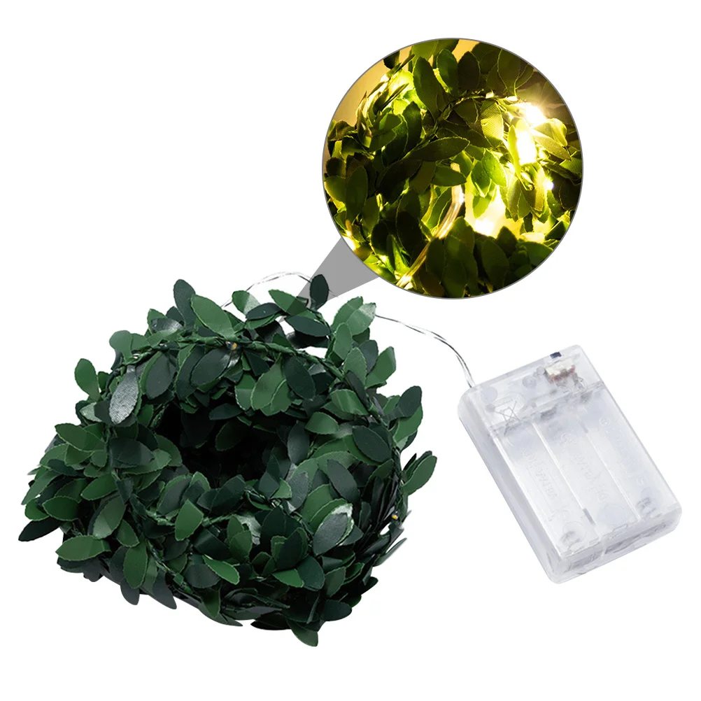 1 مجموعة أضواء سلسلة أوراق اصطناعية 50 المصابيح الديكور الدافئ للداخلية في الهواء الطلق عطلة حزب LED سلسلة ضوء