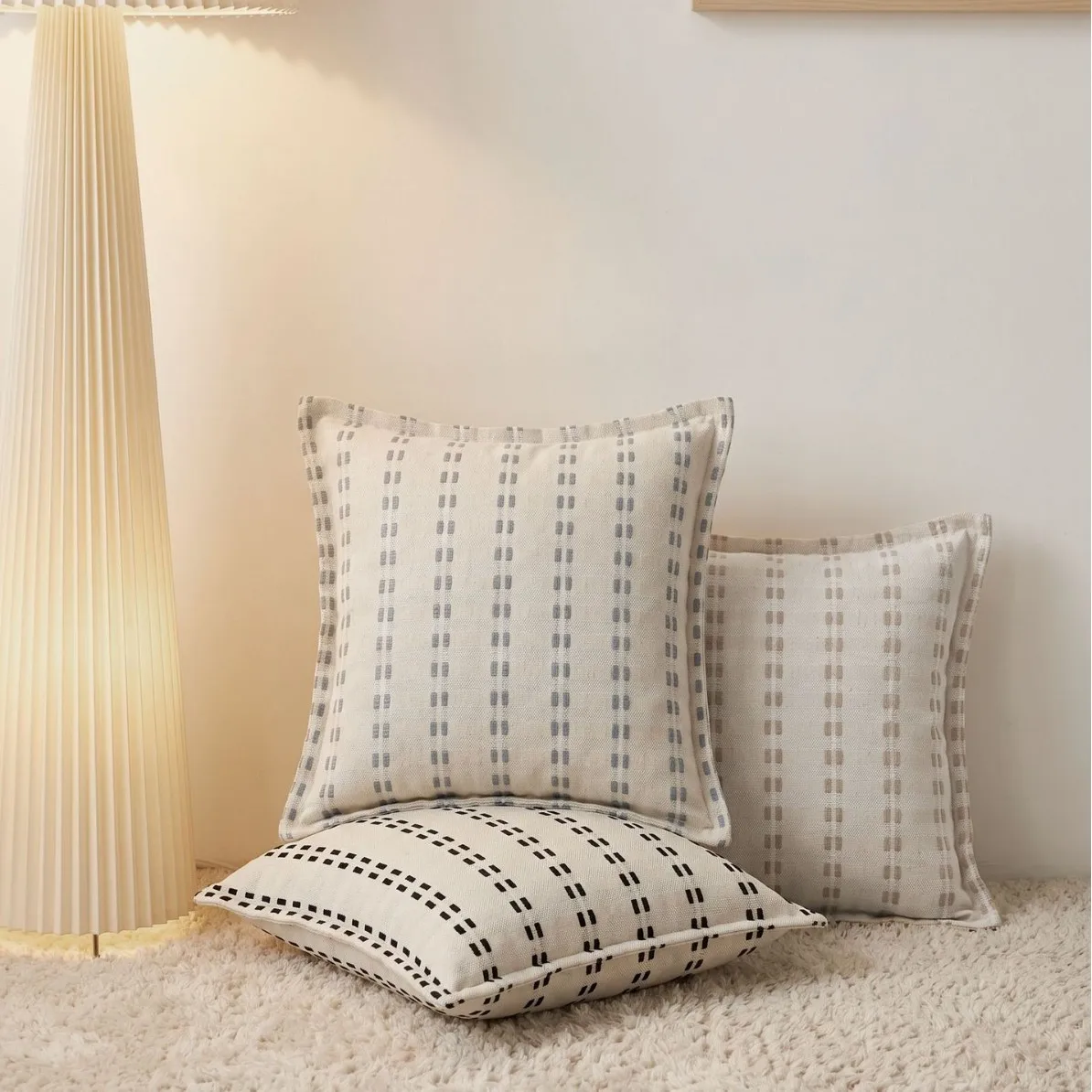 45x45cm Ins Style Living Room Sofa Linen Pillow Cover Multi-color Striped Pillow Pillow Cushion Home Decoration Without Core
