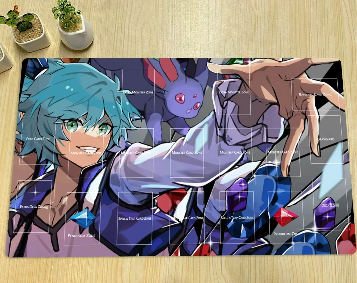 YuGiOh Playmat جيسي أندرسون TCG CCG حصيرة كريستال الوحش روبي Carbuncle مجلس حصيرة ألعاب بطاقة التداول حصيرة ألعاب لوحة الماوس حقيبة مجانية