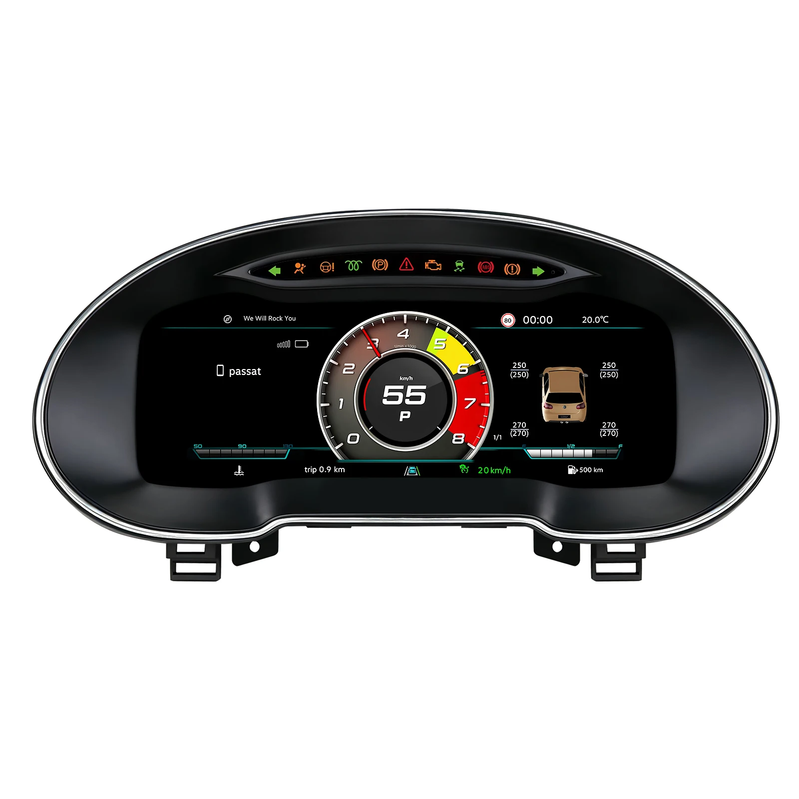 Hizpo 12,3 inch Auto LCD Digitaal Dashboard Cluster Instrumentenpaneel voor Skoda Octavia MK3 MQB Platform 2014 - 2020 Ondersteunt HUD Modificatie Auto Radio Instrumentenpaneel Cockpit Cluster