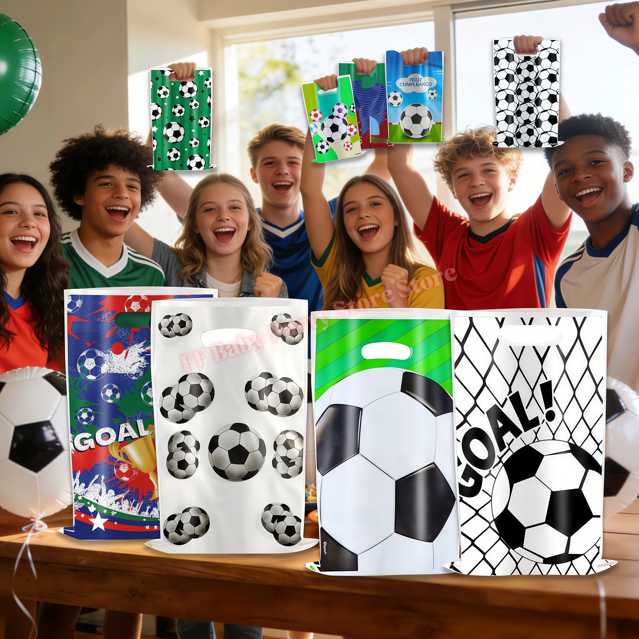 Fußball-Themen-Geschenktüten Fußball-Süßigkeiten-Verpackungsbeutel Handtasche Kinder Jungen Fußball-Match-Partyzubehör Fußball-Geburtstagsparty-Dekoration – Detail 10