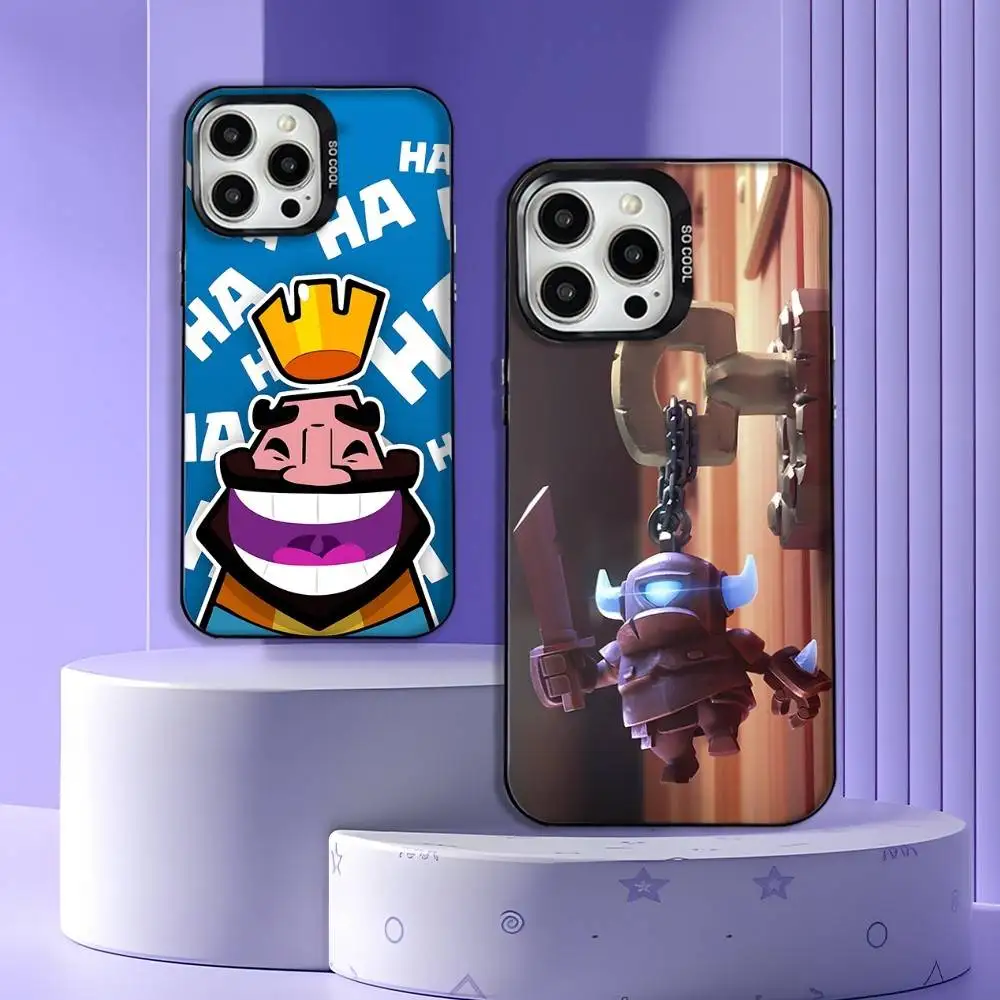 Чехол для телефона Clash Royale для iPhone 17,16,15,14,13,12,11,Pro,Max,Plus,E,Air,Mini-черный чехол из ТПУ