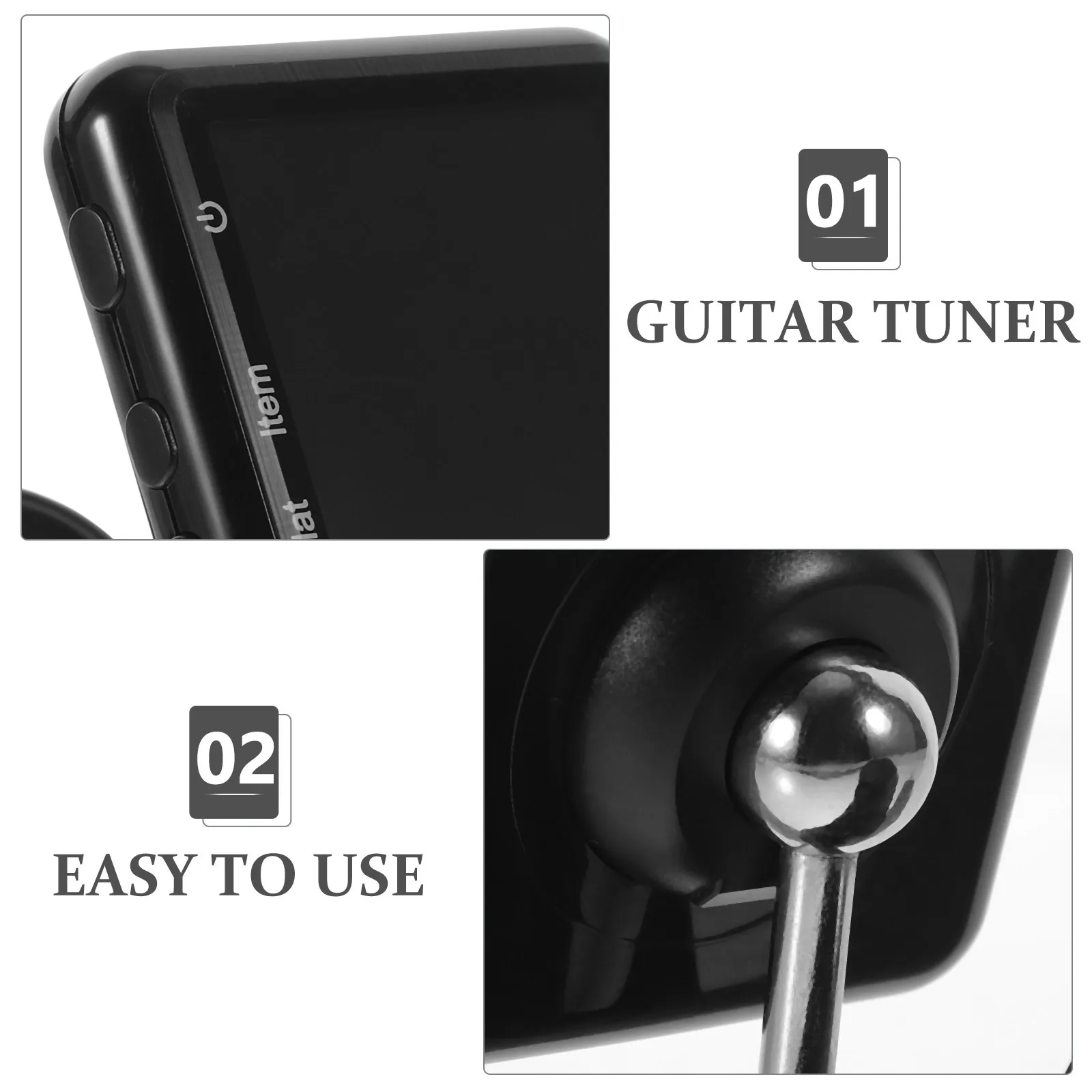 

Guitar Tuner Rechargeable Clip on Multipurpose Precise Electronic Metronome Acoustic Electric Ukulele Violin Bass Tuner