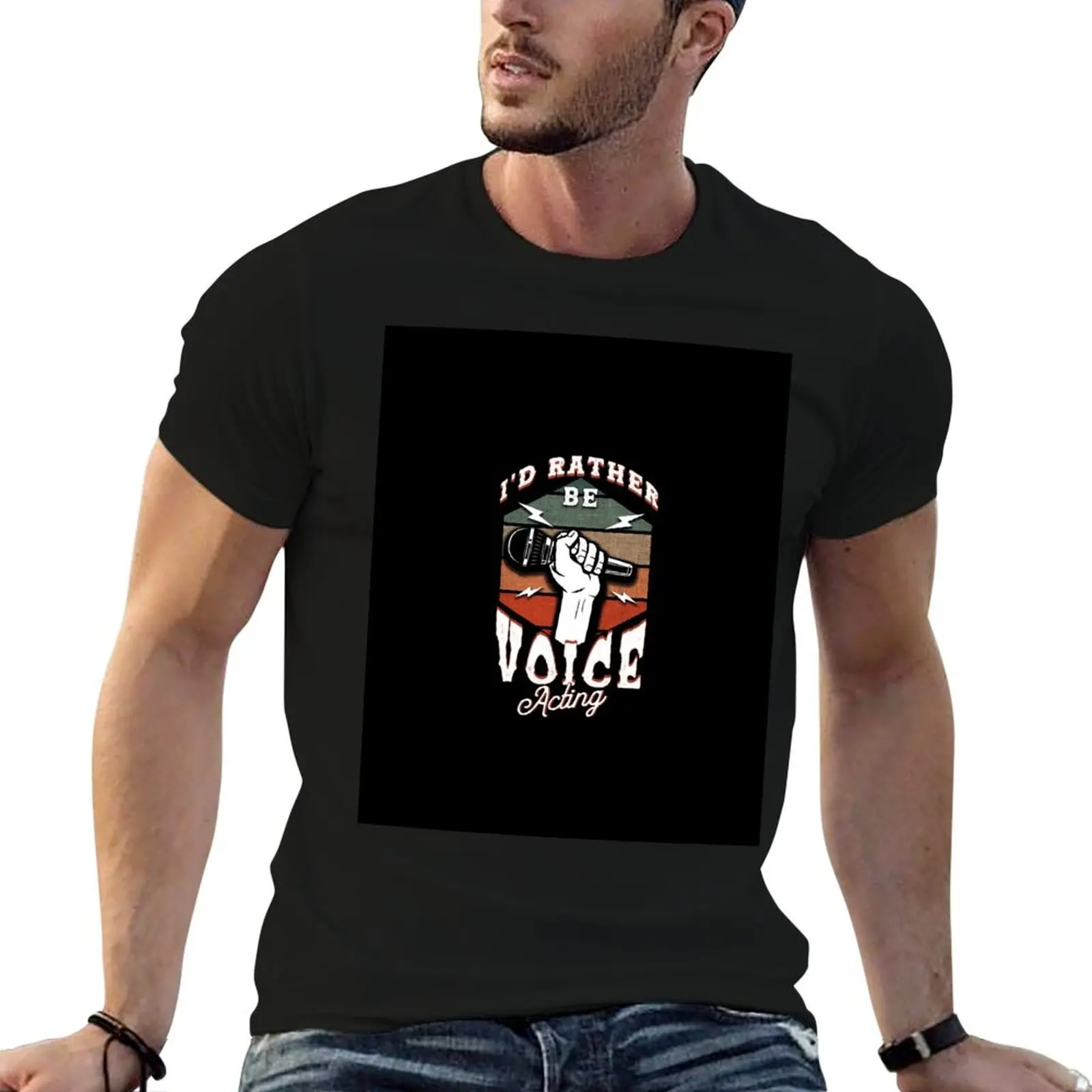 Voice Actress Voiceover Artist Voice Acting Microphone T-Shirt oversized men graphic t shirts