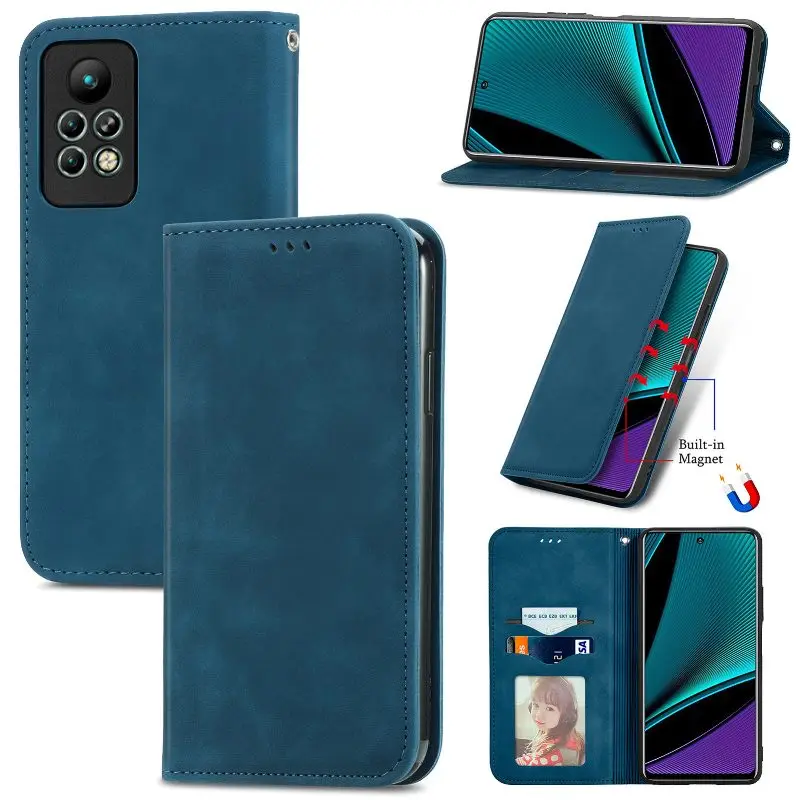 Matte Leather Card Wallet Phone Case For Tecno Phantome X Camon 19 18 16 15 Pova 5 4 3 2 Neo 5G Magnetic Holder Flip Cover